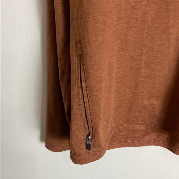 VUORI Ponto Performance Half Zip Hoodie In Cedar Heather Size L - Picture 4 of 8